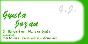 gyula jozan business card